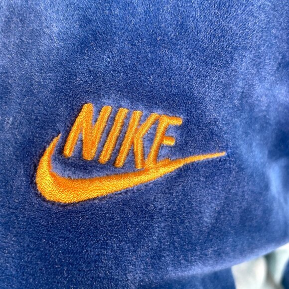 NIKE Velour Cropped Jacket XL Blue Full Zip - Picture 7 of 11